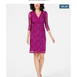 Ryan Michelle Mauve Pink Lace Dress SzM